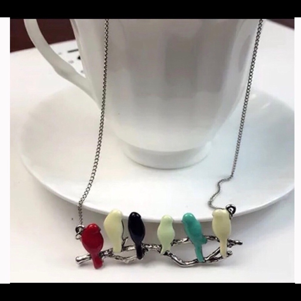 Beautiful multi color enamel silver NEW necklace - Picture 2 of 5